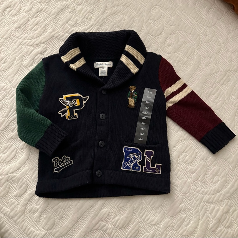 Ralph Lauren Baby Boy Shawl Collar Cardigan Sweater